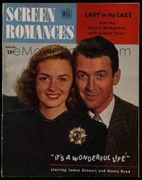 1m479 SCREEN ROMANCES magazine February 1947 James Stewart & Donna Reed in It's a Wonderful Life!