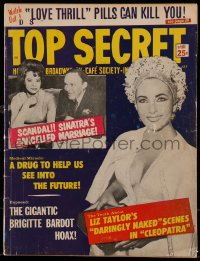 1m499 TOP SECRET magazine July 1962 Elizabeth Taylor's daringly naked scenes in Cleopatra!
