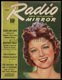 1m504 TV RADIO MIRROR magazine August 1939 great art of beautiful Myrna Loy by Carlo Garrone!