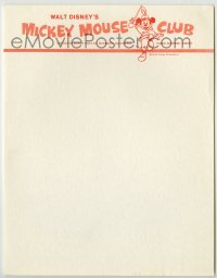 1m126 MICKEY MOUSE CLUB 9x11 letterhead 1960s great cartoon image of Mickey Mouse!