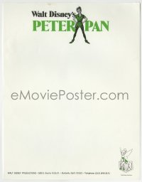 1m129 PETER PAN 9x11 letterhead R1969 Walt Disney animated cartoon fantasy classic, great art!