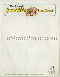 1m132 SNOW WHITE & THE SEVEN DWARFS 9x11 letterhead R1967 Walt Disney cartoon fantasy classic!