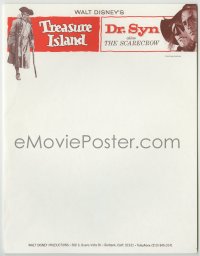1m136 TREASURE ISLAND/DR SYN ALIAS THE SCARECROW 9x11 letterhead 1975 cool Disney double bill!