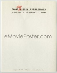 1m137 WALT DISNEY 9x11 letterhead 1960s printed stationery with Mickey Mouse image, from New York!