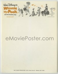 1m138 WINNIE THE POOH & THE BLUSTERY DAY 9x11 letterhead 1969 A.A. Milne, Tigger, Piglet, Eeyore!