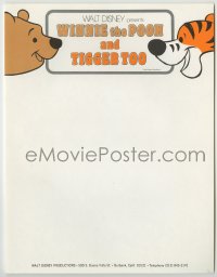 1m139 WINNIE THE POOH & TIGGER TOO 9x11 letterhead 1974 Disney, characters created by A.A. Milne!