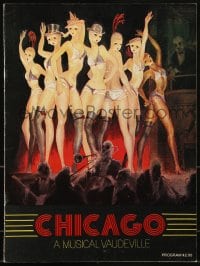 1m277 CHICAGO stage play souvenir program book 1975 Tony Walton art of sexy half-naked showgirls!