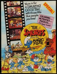 1m346 SMURFS & THE MAGIC FLUTE souvenir program book 1983 feature cartoon, great images!