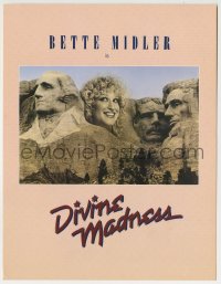 1m150 DIVINE MADNESS screening program 1980 wacky image of Bette Midler as part of Mt. Rushmore!