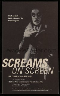 1m243 SCREAMS ON SCREEN promo brochure 1994 100 years of horror film at New York Public Library!