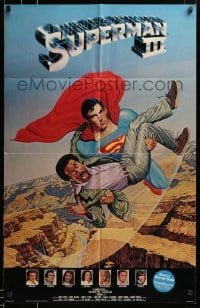 1m245 SUPERMAN III promo brochure 1983 Christopher Reeve, Richard Pryor, unfolds to a 25x39 poster!