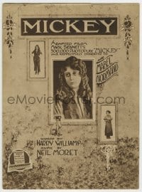 1m192 MICKEY sheet music 1918 three images of Miss Mabel Normand, Mack Sennett, the title song!