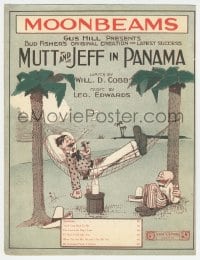 1m193 MUTT & JEFF IN PANAMA sheet music 1913 Moonbeams, great cartoon art by Bud Fisher!