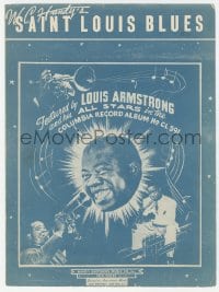 1m197 SAINT LOUIS BLUES sheet music 1942 featured by Louis Armstrong and his All Stars!