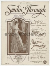 1m199 SMILIN' THROUGH sheet music 1922 beautiful Norma Talmadge, the title song!