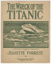 1m212 WRECK OF THE TITANIC sheet music 1912 from right after it sank, art of sinking ship & iceberg