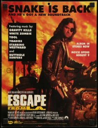 1m057 ESCAPE FROM L.A. soundtrack 11x14 standee 1996 John Carpenter, Kurt Russell as Snake Plissken!