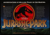 1m227 JURASSIC PARK promo brochure 1993 Steven Spielberg, opens to make a cool 11x16 poster!