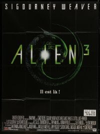1p465 ALIEN 3 French 1p 1992 Sigourney Weaver, 3 times the danger, 3 times the terror!