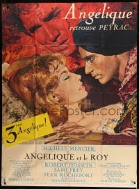 1p477 ANGELIQUE & THE KING French 1p 1965 Yves Thos art of sexy Michele Mercier & Robert Hossein!