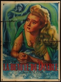 1p490 BEAUTY & THE DEVIL French 1p 1950 Dello art of Michel Simon & Valere, Rene Clair, rare!