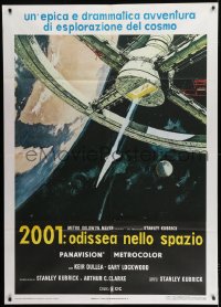 1p314 2001: A SPACE ODYSSEY Italian 1p R1970s Stanley Kubrick, Bob McCall art of space wheel!