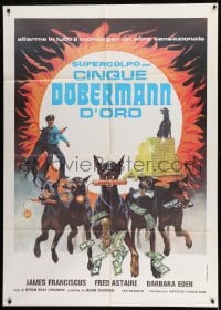 1p319 AMAZING DOBERMANS Italian 1p 1977 best different artwork of dogs carrying weapons & cash!