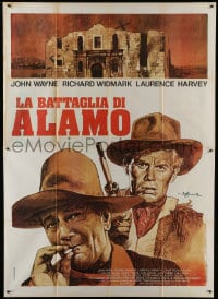 1p110 ALAMO Italian 2p R1971 different Biffignandi art of John Wayne & Richard Widmark in Texas!