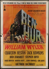 1p114 BEN-HUR Italian 2p R1970s William Wyler classic religious epic, title art by Ercole Brini!