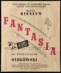 1p051 FANTASIA pressbook R1947 Disney classic, includes campaign guide, incredibly rare!
