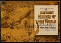 1p073 MASTER OF THE WORLD pressbook 1961 Jules Verne, Vincent Price, cool art of flying machine!
