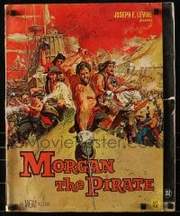 1p076 MORGAN THE PIRATE pressbook 1961 Morgan il pirate, great art of barechested Steve Reeves!