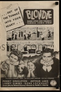 1p039 BLONDIE pressbook 1939 pretty Penny Singleton in title role, Arthur Lake, 1st in the series!