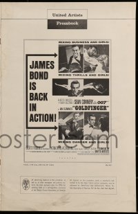 1p054 GOLDFINGER 8-page pressbook 1964 three great images of Sean Connery as James Bond 007!
