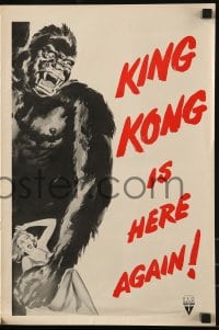1p062 KING KONG/I WALKED WITH A ZOMBIE pressbook 1956 horror double-bill with wonderful giant ape art!