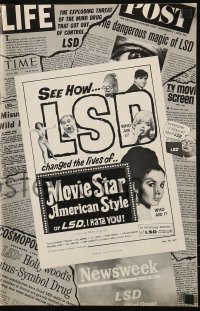 1p077 MOVIE STAR AMERICAN STYLE OR; LSD I HATE YOU pressbook 1966 see how it changes stars' lives!