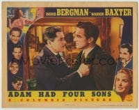 1r320 ADAM HAD FOUR SONS LC 1941 close up of Warner Baxter grabbing Richard Denning by the jacket!