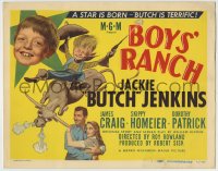 1r042 BOYS' RANCH TC 1946 Al Hirschfeld art of Butch Jenkins on bull, James Craig, Dorothy Patrick