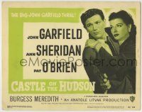 1r048 CASTLE ON THE HUDSON TC R1949 close up of John Garfield with gun holding sexy Ann Sheridan!