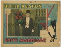 1r846 SPITE MARRIAGE LC 1929 Buster Keaton in tux waiting for the star, Eaton border art, rare!