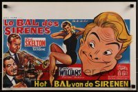 1t054 BATHING BEAUTY Belgian R1960s wacky art of Red Skelton & sexy smiling Esther Williams!