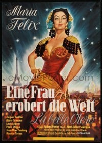 1t050 LA BELLA OTERO German 1960 great art of sexiest showgirl Maria Felix over Moulin Rouge!