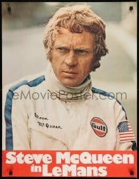 1t051 LE MANS teaser German 1971 driver Steve McQueen in personalized uniform, white title design!