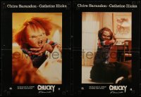 1t077 CHILD'S PLAY group of 5 South Americans 1988 creepy image of Chucky with misspelled credits!