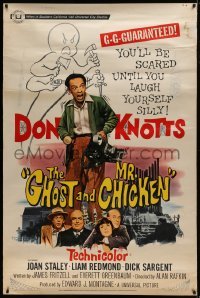 1w057 GHOST & MR. CHICKEN 40x60 1966 Don Knotts, be scared til you laugh yourself silly, rare!