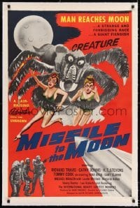 1w115 MISSILE TO THE MOON linen 1sh 1959 giant fiendish creature, a strange and forbidding race!
