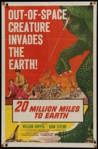 1x307 20 MILLION MILES TO EARTH style A 1sh 1957 out-of-space creature invades the Earth, cool art!