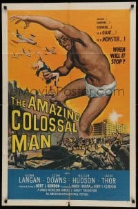 1x311 AMAZING COLOSSAL MAN 1sh 1957 AIP, Bert I. Gordon, art of the giant monster by Albert Kallis!