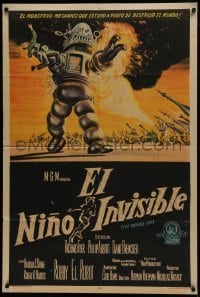 1x088 INVISIBLE BOY Argentinean 1957 Robby the Robot, monster who would destroy the world!