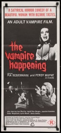 1x139 VAMPIRE HAPPENING Aust daybill 1971 beautiful woman with bizarre taste, adult vampire film!